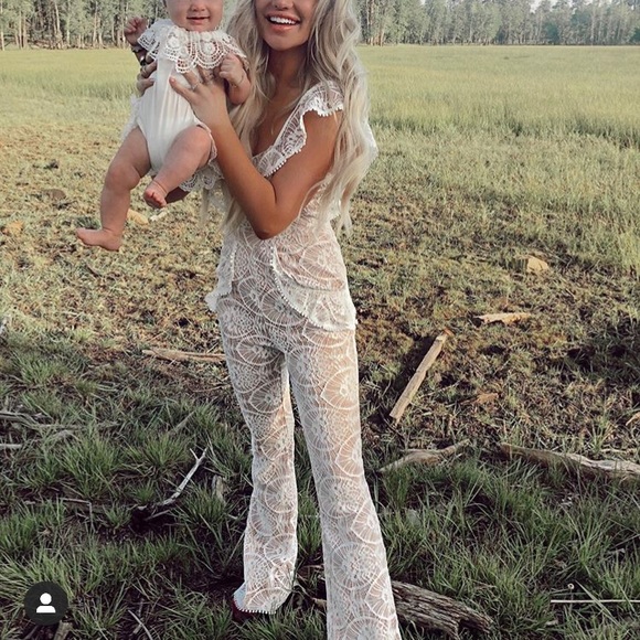 Vici Other - Vici White Lace Jumpsuit